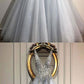 Gray v neck tulle beads long prom dress, evening dress cg1787