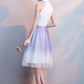 Cute Halter Tulle A-Line Knee Length Party Dress, Light Purple Homecoming Dress cg1792