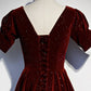 Burgundy velvet long prom dress simple evening dress    cg17962
