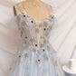 BLUE SWEETHEART TULLE LONG PROM DRESS BLUE TULLE FORMAL DRESS    cg17979