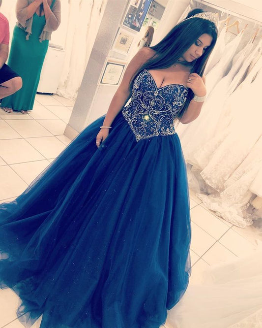 Royal Blue Sweetheart Prom Dress,Evening Dress,Prom Dresses    cg17993