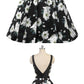 Black And White New 3D Floral Print Long Prom Dress, Evening Dress cg1804