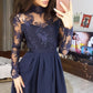 Stylish lace long sleeve prom dress lace evening dress   cg18050
