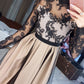 Stylish lace long sleeve prom dress lace evening dress   cg18050
