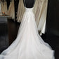 White lace long A line prom dress formal dress   cg18051