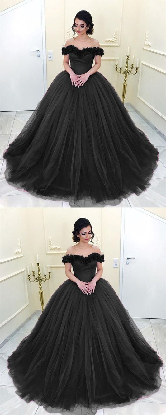 Elegant Floral Flowers V-neck Tulle Quinceanera Dresses Ball Gowns Prom Dress    cg18065