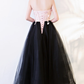 Black And Pink Tulle With Lace Flowers Formal Dress, High Quality Party Dress Formal Dress Prom Dress Evening Gown   cg18154