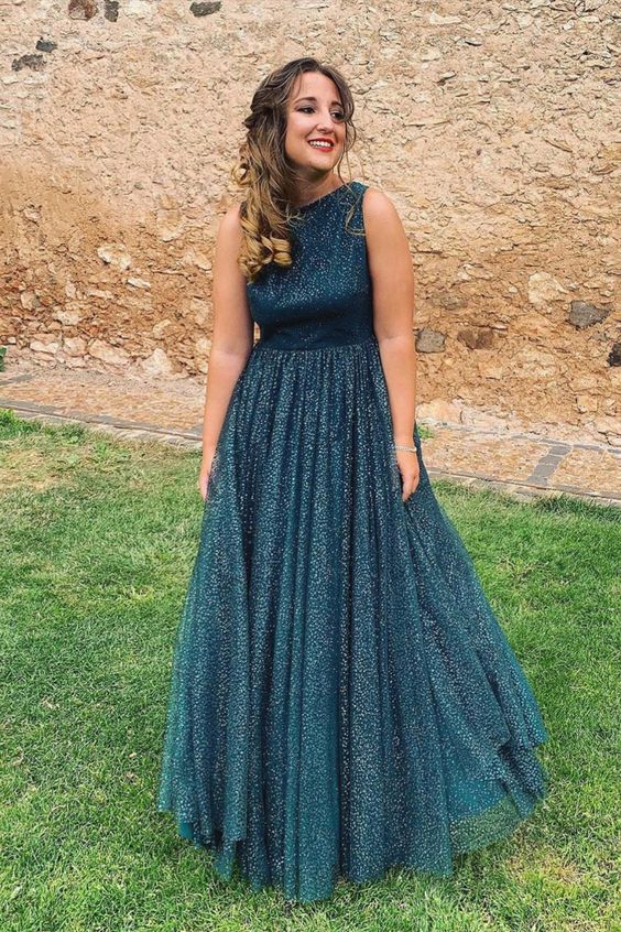 Emerald Green A-line Glitter Formal prom Dress   cg18198
