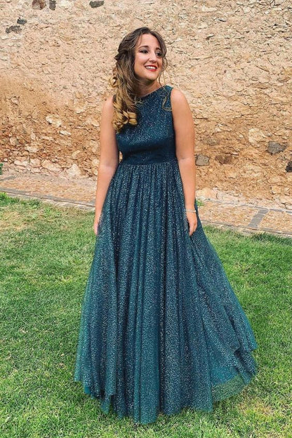 Emerald Green A-line Glitter Formal prom Dress   cg18198