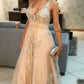 A-line V Neck Long Prom Dress   cg18209
