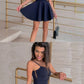 A-Line Spaghetti Straps Short Navy Blue Homecoming Dress cg1842
