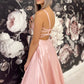 SIMPLE PINK SATIN LONG PROM DRESS PINK SATIN FORMAL DRESS   cg18457
