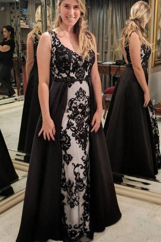 Hot Selling Black Appliques Sheath Prom Dresses  cg18526