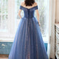 BLUE TULLE SEQUINS LONG BALL GOWN DRESS FORMAL DRESS prom dress   cg18884