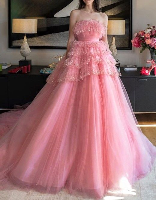 evening dress Pink Prom Dress    cg18903