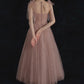 PINK TULLE A LINE SHORT PROM DRESS PINK EVENING DRESS    cg18961
