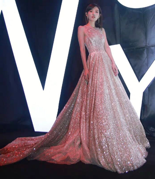 SHINY SEQUINS LONG BALL GOWN DRESS FORMAL DRESS prom dress      cg19107