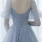 Blue tulle long ball gown dress A line formal dress Prom Dress    cg19313