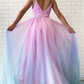 Ombre Spaghetti Straps Sleeveless A Line Prom Dress/ Custom Dresses     cg19325