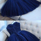 Charming A-Line Navy Blue Sweetheart Spaghetti Straps Homecoming Dresses cg194