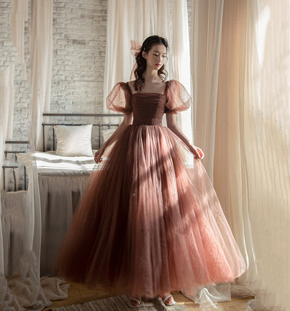 CUTE TULLE A LINE PROM DRESS CUTE EVENING DRESS    cg19456