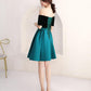 Short Green And Black Off Shoulder Wedding Party Dress Homecoming Dress   cg19467