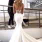 Charming Lace Sexy Backless Mermaid Jersey Prom Dresses cg1950