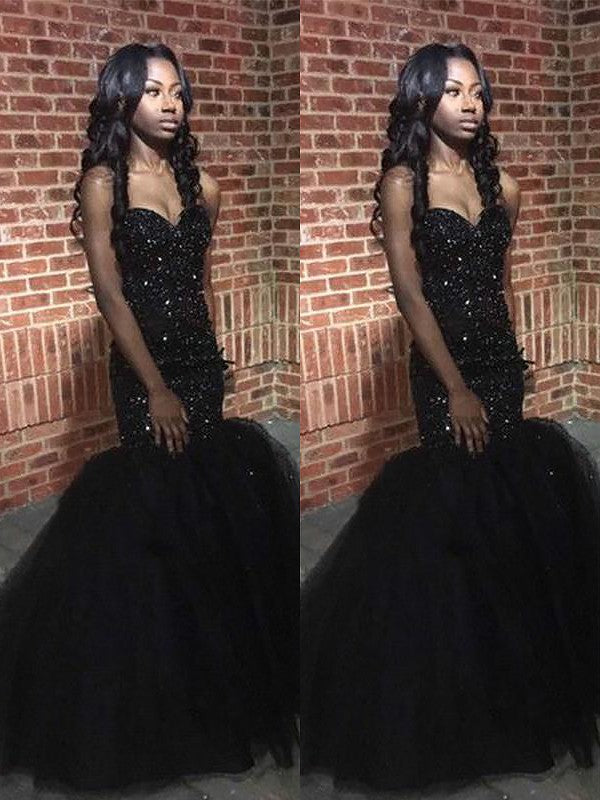 Trumpet/Mermaid Sleeveless Sweetheart Sequins Beading Floor-Length Dresses Prom Dress    cg19525