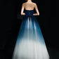 Beautiful Blue Gradient Tulle Formal Dress, Floor Length Blue And White Party Dress prom dress    cg19775