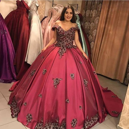 Custom Special Occasion Off The Shoulder Prom Dress With Appliques    cg19777