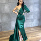HIGH QUALITY SATIN LONG SLEEVES MERMAID EVENING GOWNS PROM DRESS  cg19797