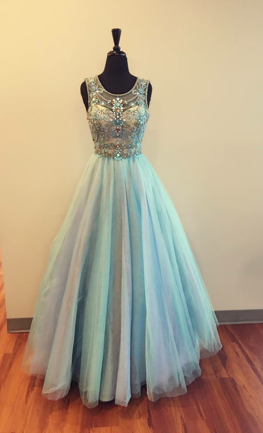 Modest Prom Dresses Tulle evening gown     cg19802