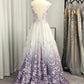 A-Line/Princess V-neck Tulle Applique Sleeveless Floor-Length prom dress     cg19899