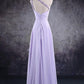 Light Purple One Shoulder Lace Applique Chiffon Party Dress Prom Dresses    cg19927