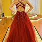 Elegant Cross Back Red Long Formal Dress long prom dress    cg19983
