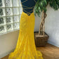 mermaid yellow lace long prom dress| 2021 prom dress formal dress    cg20045
