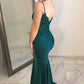 Emerald Green V-Neckline Mermaid Long Prom Dress with Lace Top    cg20160