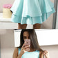 Cute A Line Satin Ruffle Homecoming Dresses cg2019