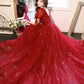BURGUNDY TULLE LONG A LINE PROM DRESS FASHION DRESS     cg20223
