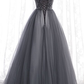 Classic A-line Grey Tulle Long Formal Dress prom dress    cg20234
