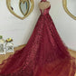 Fabulous A-line Halter Chapel Train Tulle Beaded Appliqued Prom Dresses   cg20349