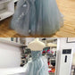 Unique sweetheart tulle lace long prom dress, sweet 16 dress cg2046