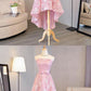 Nice Pink, High Low, Lace Dress Pink, High Low Dress, Lace Dress ,homecoming dress cg206