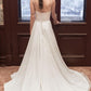 WHITE A LINE CHIFFON LONG PROM DRESS WHITE EVENING DRESS    cg20835