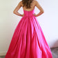 Sexy Sweetheart Neck Hot Pink Satin Long Prom Dress    cg20839