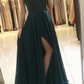 Cute chiffon lace long A line prom dress evening dress    cg20877