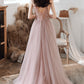 CUTE V NECK TULLE LONG A LINE PROM DRESS EVENING DRESS    cg20907