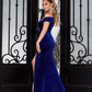 Off the Shoulder Navy Blue Long Prom Party Dress    cg20932