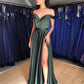 Classic A Line Off the Shoulder Yellow/Purple/Green/Blue Long Prom/Evening Dress    cg20946