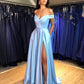 Classic A Line Off the Shoulder Yellow/Purple/Green/Blue Long Prom/Evening Dress    cg20946